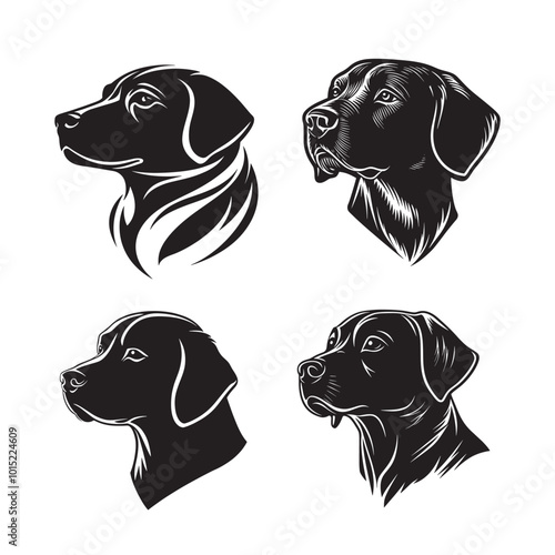 Labrador Retriever dog silhouette vector