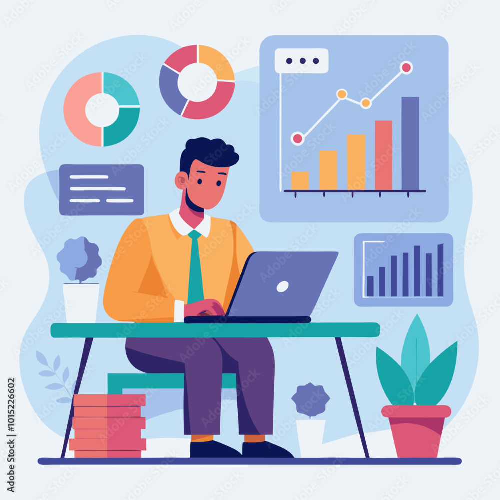 Fototapeta premium Dressed in a tailored suit, the business professional exudes confidence and authority, making a strong impression on colleagues and clients alike.