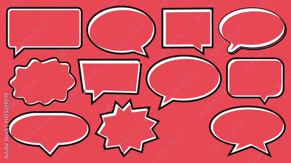 Fototapeta premium Vector art set of Speech Bubbles 