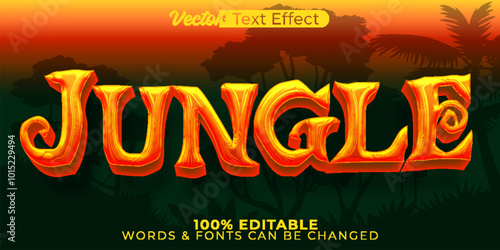 Jungle Vector Text Effect Editable Alphabet Wildlife Botany