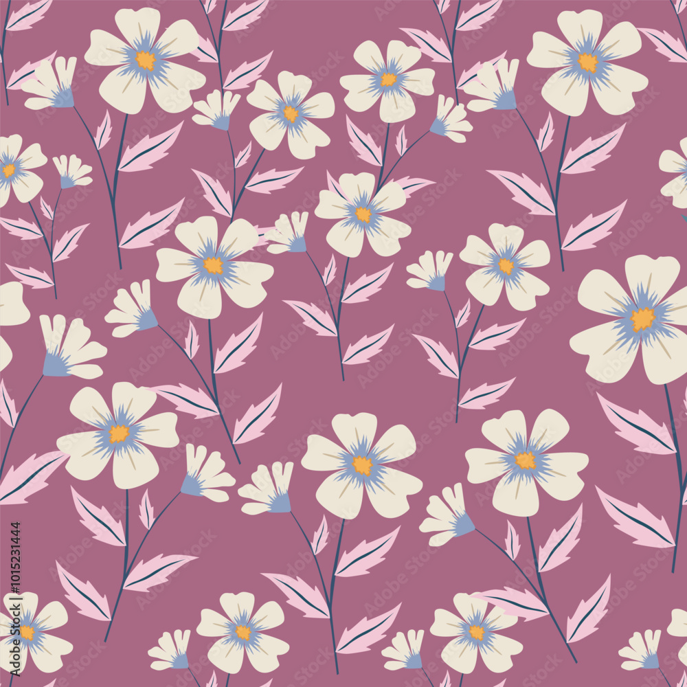 Beautiful pattern with flowers and leaf. Floral vector illustration Beautiful pattern with flowers and leaf. Floral vector illustration