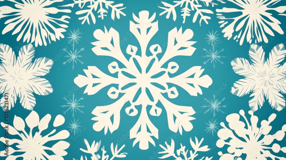 A blue background with white snowflakes. A blue background with white snowflakes.