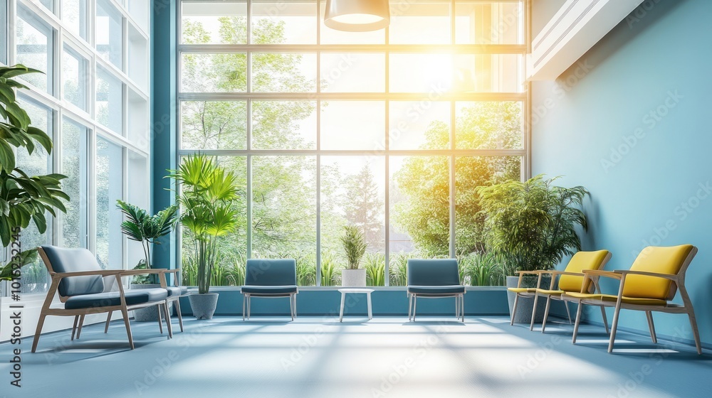 Modern Waiting Area with Natural Light Modern Waiting Area with Natural Light