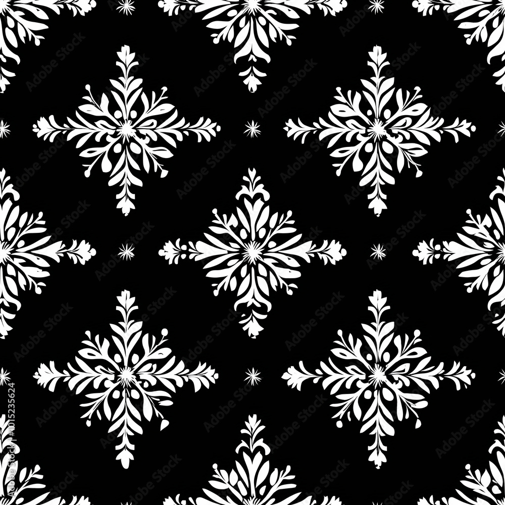 Seamless Snowflake Pattern Art for Christmas Decor Seamless Snowflake Pattern Art for Christmas Decor