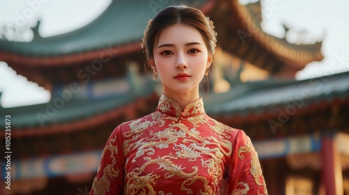 Traditional Chinese Woman in Stunning Portrait