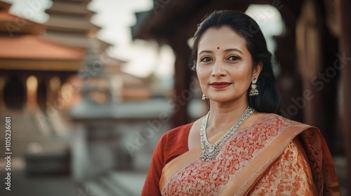 Tranquil Portrait of a Nepalese Woman