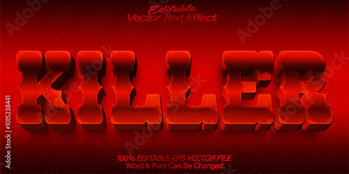Killer Vector Text Effect Editable Alphabet Murder Crime Dead Horror