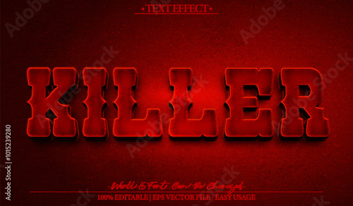 Killer Vector Text Effect Editable Alphabet Horror Scary Evil Crime Haunted