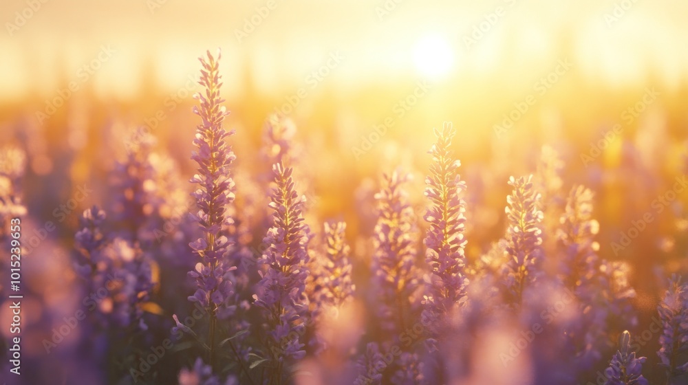 Sunset Over a Lavender Field Sunset Over a Lavender Field