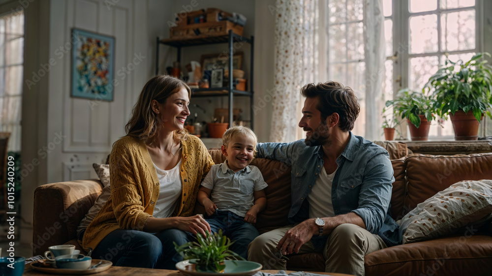 happy family at home Generative ai happy family at home Generative ai