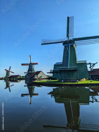 Zaanse schans windmills photo