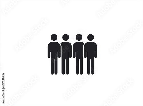 Icon with black silhouettes of people on a white background.