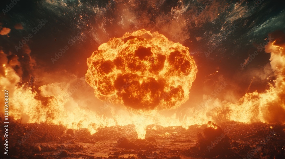 Fiery Explosion in the Night Sky Fiery Explosion in the Night Sky