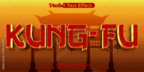 Kung Fu Vector Text Effect Editable Alphabet Asian Karate Chinese Japan
