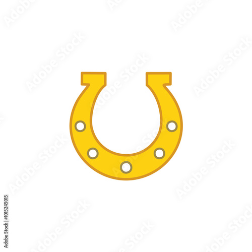 Lucky Yellow Horseshoe vector Ilustration