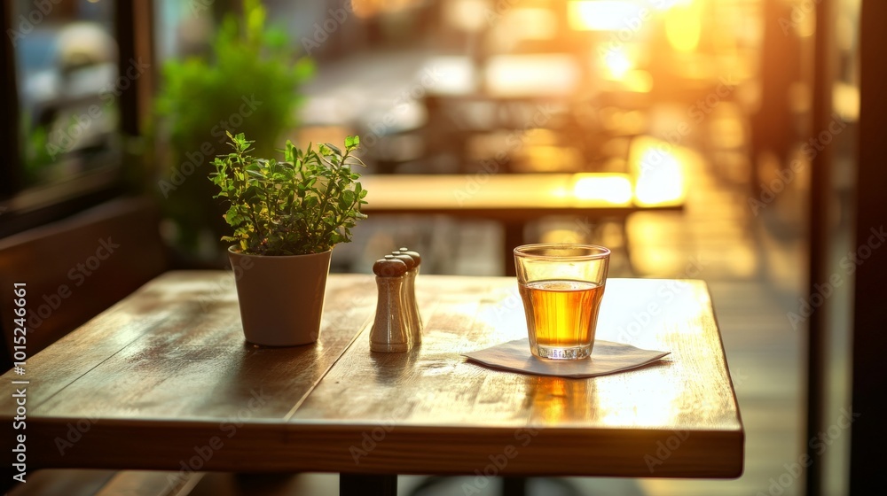 Cozy Cafe Atmosphere with Warm Lighting and Refreshing Plants Cozy Cafe Atmosphere with Warm Lighting and Refreshing Plants