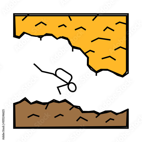 diving in rocks and caves line icon vector. diving in rocks and caves sign. isolated symbol illustration