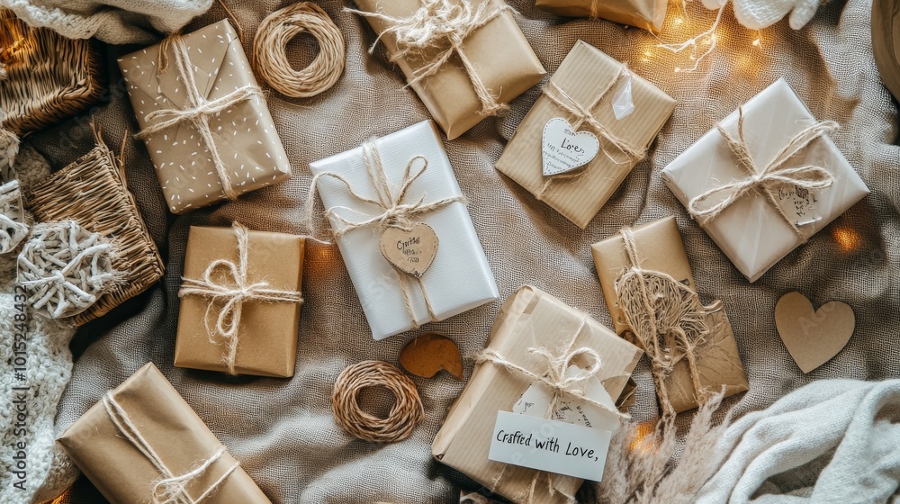 Cozy Christmas Gift Boxes with Rustic Decor Cozy Christmas Gift Boxes with Rustic Decor