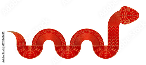 Outline geometric Snake. Chinese new year 2025 symbol.