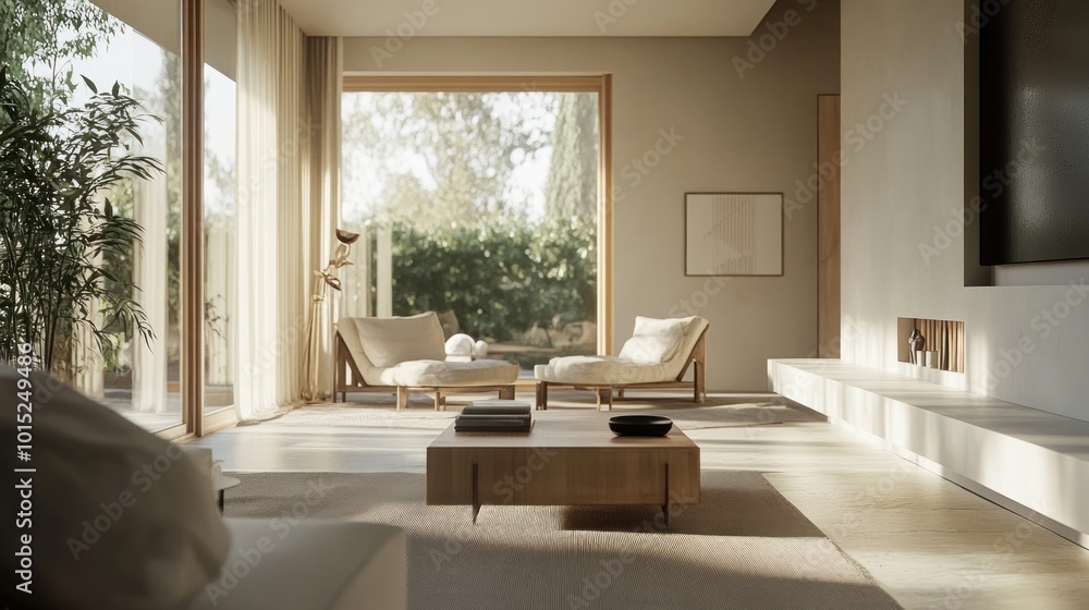 Fototapeta premium Modern Living Room with Natural Light