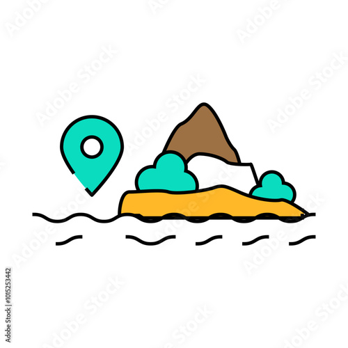 diving tours line icon vector. diving tours sign. isolated symbol illustration