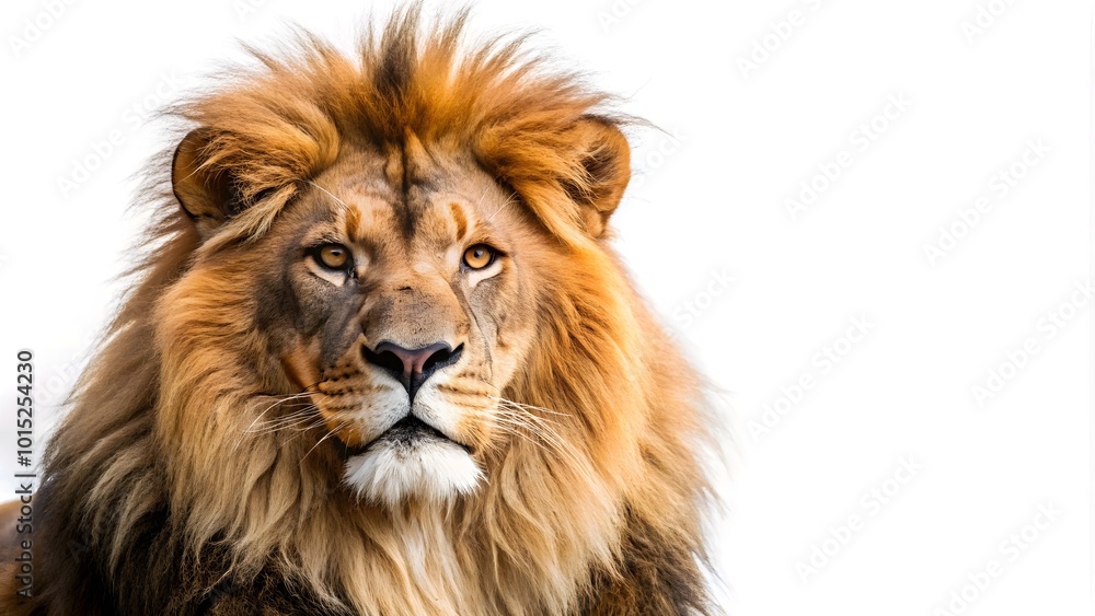 lion head illustration and a separate white background Isolated lion head illustration and a separate white background Isolated