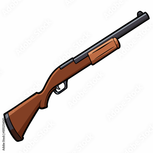 gun, rifle, weapon, isolated, war, military, hunting, shotgun, army, white, metal, black, ak-47, machine, shooting, shot, vector, automatic, kalashnikov, trigger, firearm, danger, illustration, 