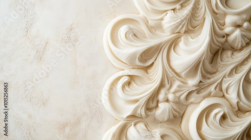 Delicate Swirls of Creamy Delight: A Captivating Dessert Masterpiece photo