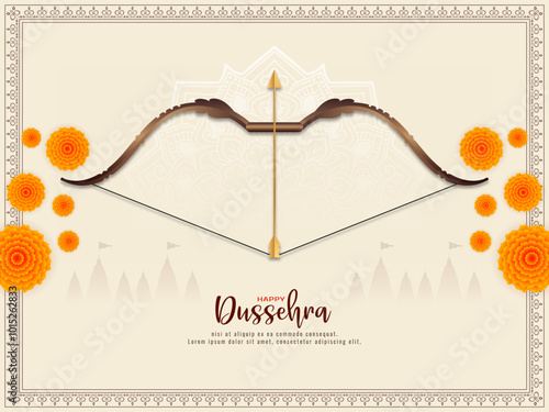 Happy Dussehra cultural Indian festival elegant background