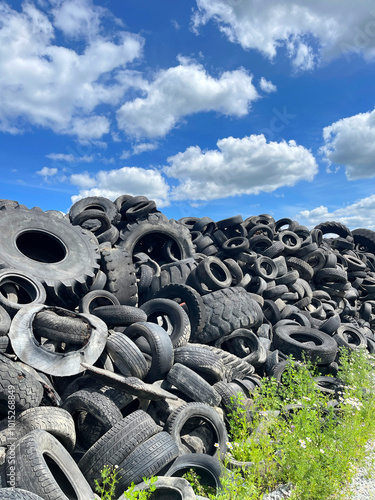 Car tire dump, large number of tires