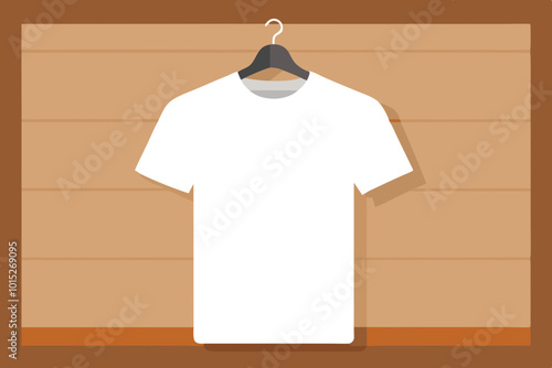 Simplistic Hanging Blank White T-Shirt Vector Perfect for Branding
