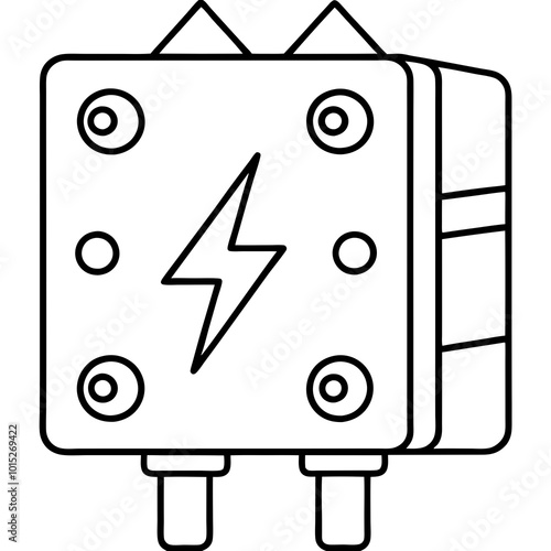 Electric circuit breaker panel line art vector