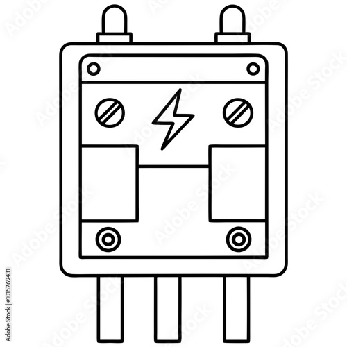 Electric circuit breaker panel line art vector