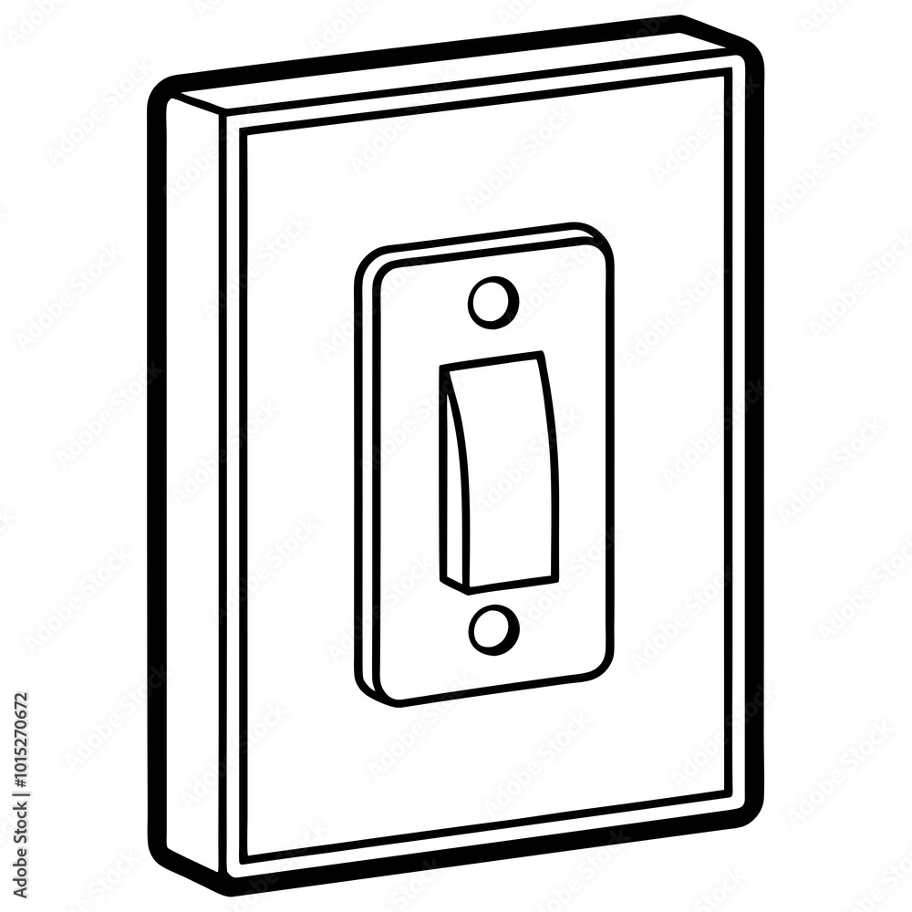 Wall-mounted light switch line art vector Wall-mounted light switch line art vector