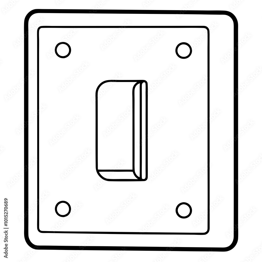 Wall-mounted light switch line art vector Wall-mounted light switch line art vector