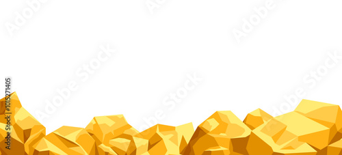 Golden stone mining banner concept. Vector flat graphic design element concept illustration