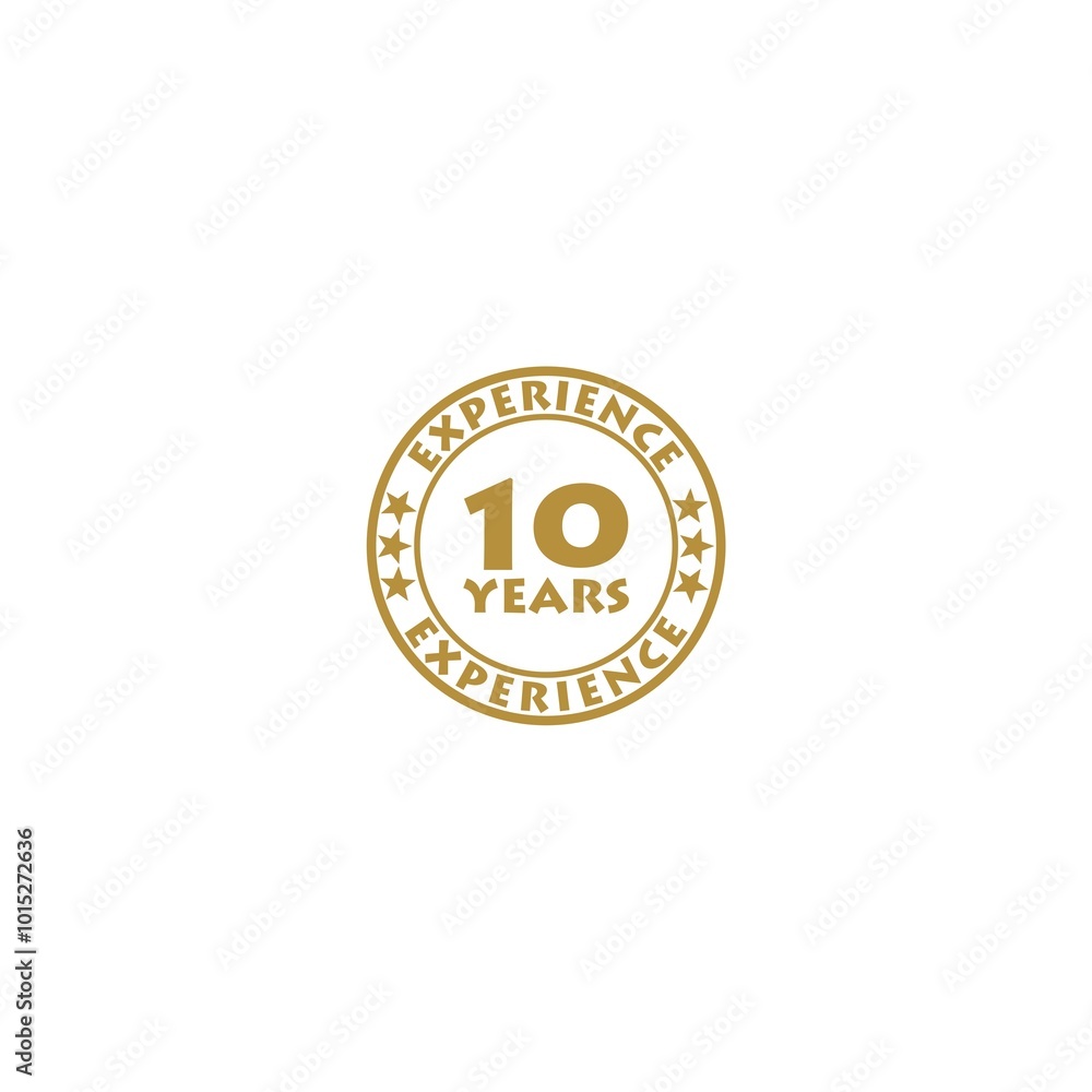 10 years experience gold icon isolated on white background 10 years experience gold icon isolated on white background