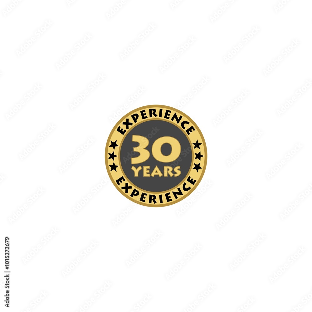 30 years experience gold label isolated on white background 30 years experience gold label isolated on white background