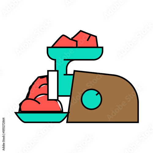 ground meat line icon vector. ground meat sign. isolated symbol illustration