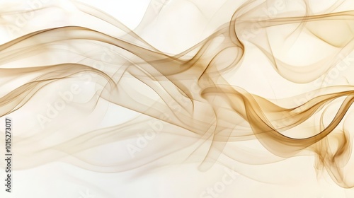 Ethereal Gold and Cream Silky Waves Abstract Art