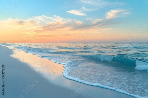 Serene beach sunset 