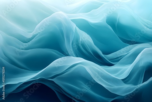 Fluid abstract waves in turquoise 