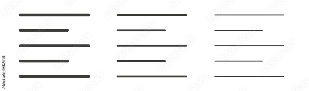 Align left liner icon vector set. Align left liner icon vector set.
