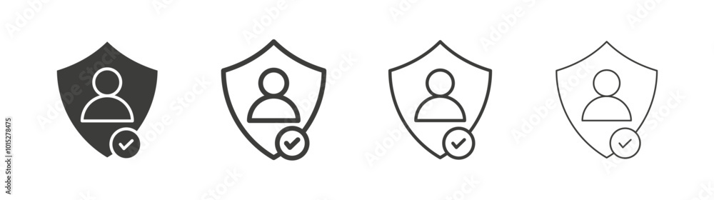 Authentication liner icon vector set. Authentication liner icon vector set.