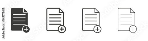 Add document liner icon vector set.