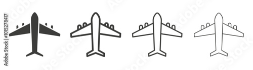 Airplane liner icon vector set.