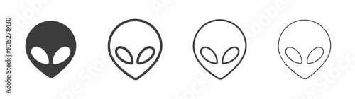 Alien liner icon vector set.