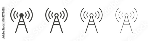 Antenna liner icon vector set.