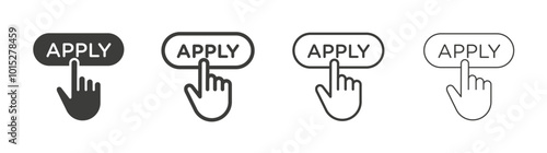 Apply liner icon vector set.
