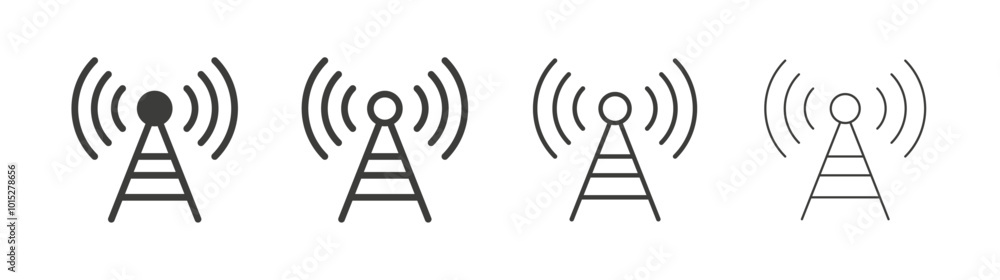 Broadcast liner icon vector set. Broadcast liner icon vector set.